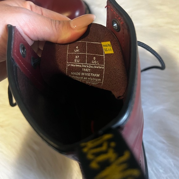Dr Martens 1460 Lace up boots cherry red smooth leather - Picture 6 of 15